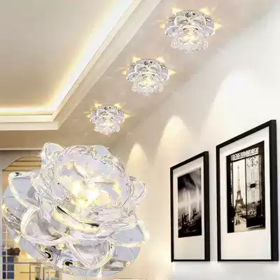 led Corridor crystal light Corridor light Living room LED ceiling light Hole light Small crystal downlight Creative entrance light