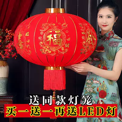 Light chandelier hanging Chinese style balcony outdoor 2021 flannel pair door large New Year red lantern Spring Festival
