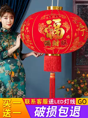 2021 Balcony outdoor light chandelier hanging Chinese style flannel pair of large doorways for the New Year red lantern Spring Festival