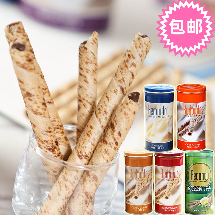 Indonesia Imported Ridan Multibrand Weihua Curry Vanilla Chocolate Taste Egg Roll Biscuit 150g songfied and crisp