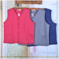 Áo vest nam trung niên và cotton ấm áp cho nam và nữ áo ấm ba lớp cộng với phân bón làm dày áo vest bông ba lỗ nữ giá tốt