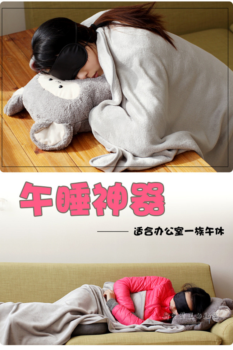 Gối công sở quilt đôi sử dụng nữ nap nhỏ gối dễ thương gấp tay chăn gối đệm ba trong một Chăn gối ngủ văn phòng 3 in 1