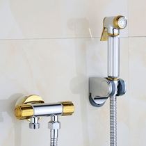Gold-plated copper double one inlet and two outlets a golden toilet angle fen shui fa yi fen er washing machine tee angle valve