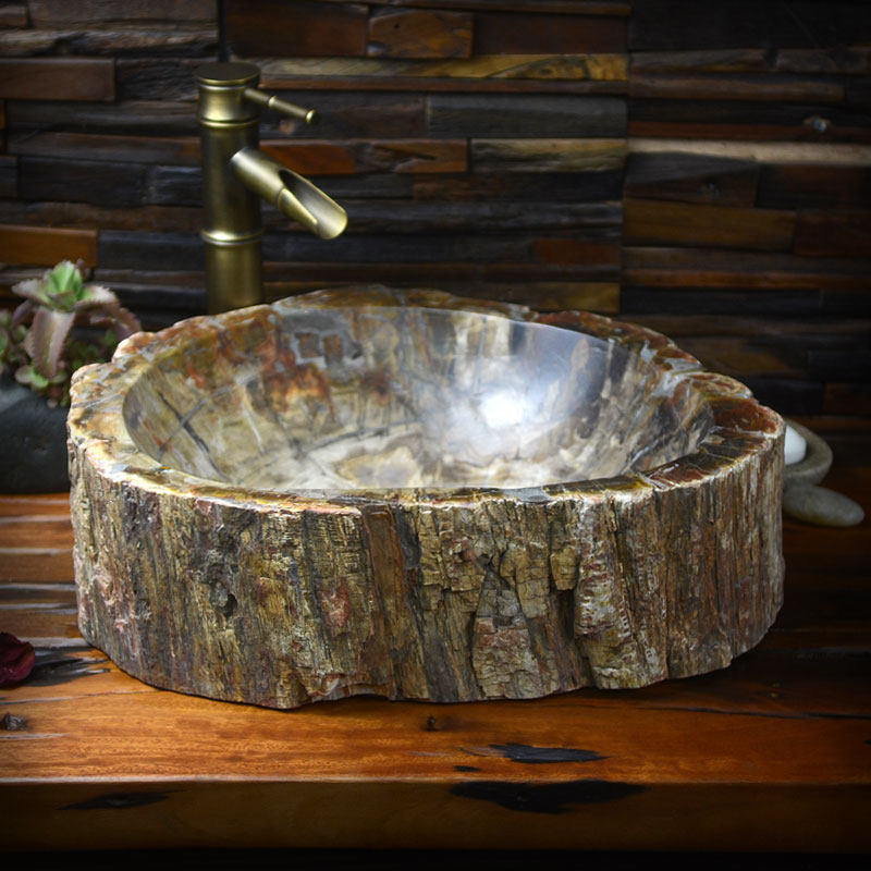 Handwashing Pool Stone small number Alien Modern Nordic stage Basin American Bathroom Stone Natural Wood Fossil Washbasin