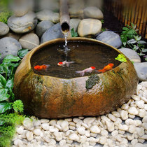 Stone Fish Tank Retro Art L1 Personality Creative Stone Carved Trough Round Landscape Home Running Water Cobblestone Pendulum Pool
