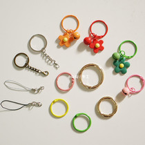 Small flower keychain key ring black lanyard accessories etc.