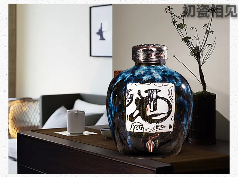 Wen rhyme of archaize ceramic jars home 5 jins of 10 jins 20 jins hoard it liquor mercifully bottle wine jar