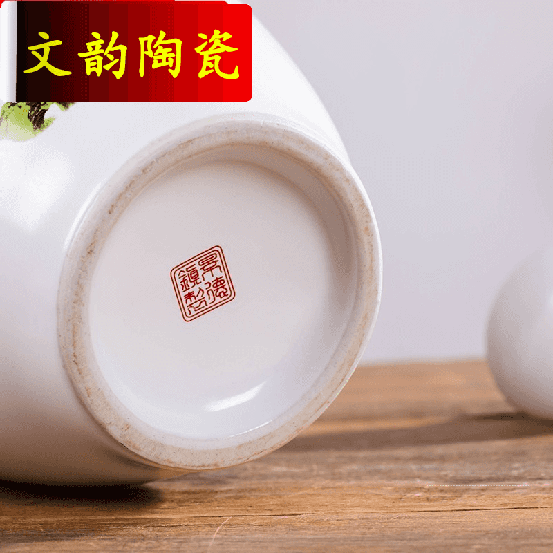 Wen rhyme porcelain bottles of liquor retro 1/2/3/5/10 jin empty bottles household decorative furnishing articles in bulk