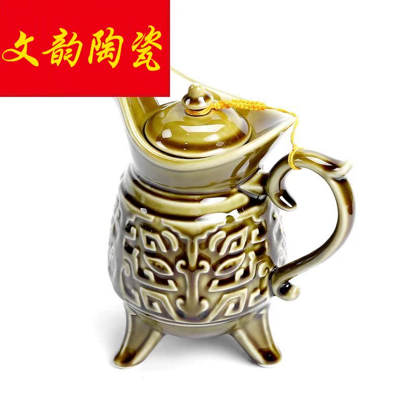 Hip flask antique Chinese pottery and porcelain wine suit white wine wine wine jingdezhen points method of domestic wine pot
