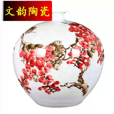 Jingdezhen ceramic designer hand-painted vase ornaments Ziqi Donglai Chinese living room porch cabinet decorations ornaments