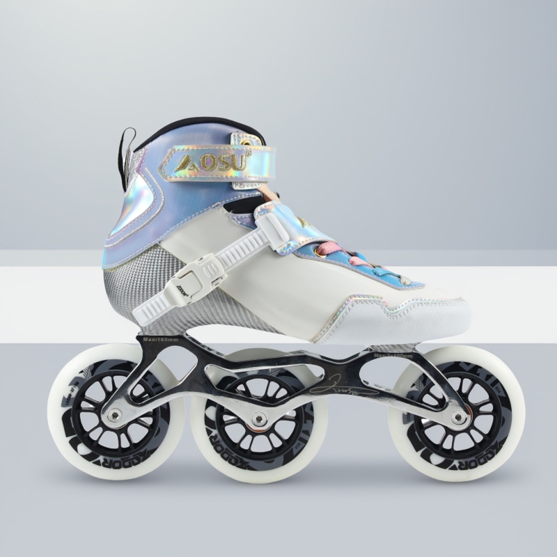 Professional Speed Roller Skates for Men and Women, Racing Large Three-Wheel Carbon Fiber Speed Roller Skates, Youth Roller Skates 3*110mm