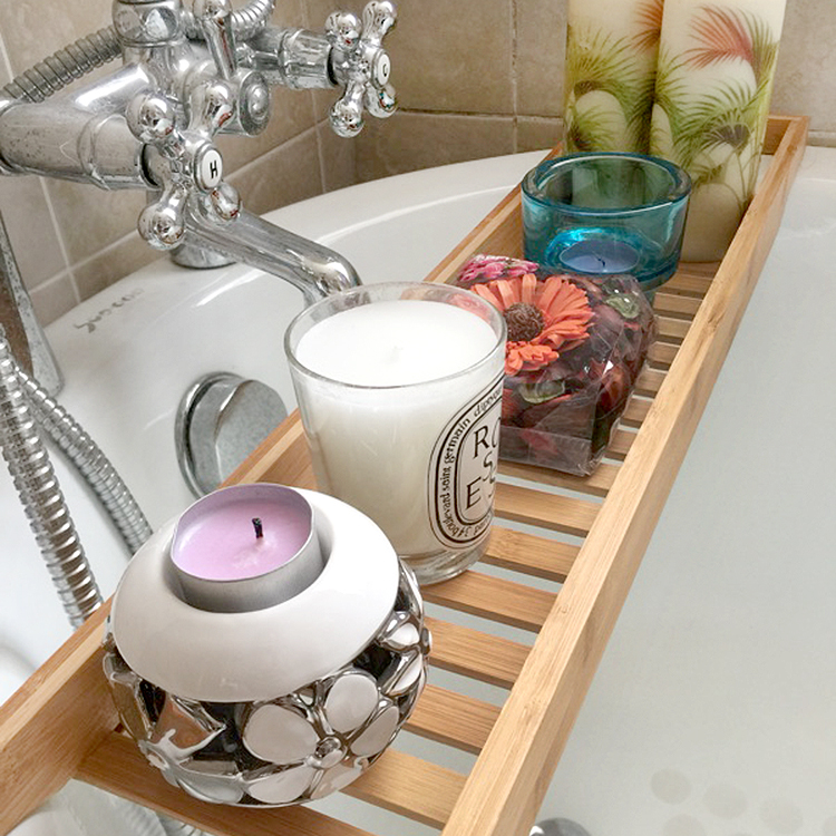 Bamboo Simple Bathtub Rack Telescopic Anti-Slip Bathroom Multifunction Bathtub Shelving MAKEUP ROOM SPA BATHING RACKS