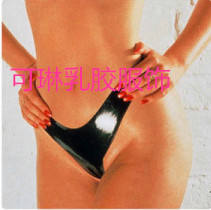 Sexy natural Latex underwear, low-waisted T pants, one-piece seamless, non-opening crotch latex garment accessories