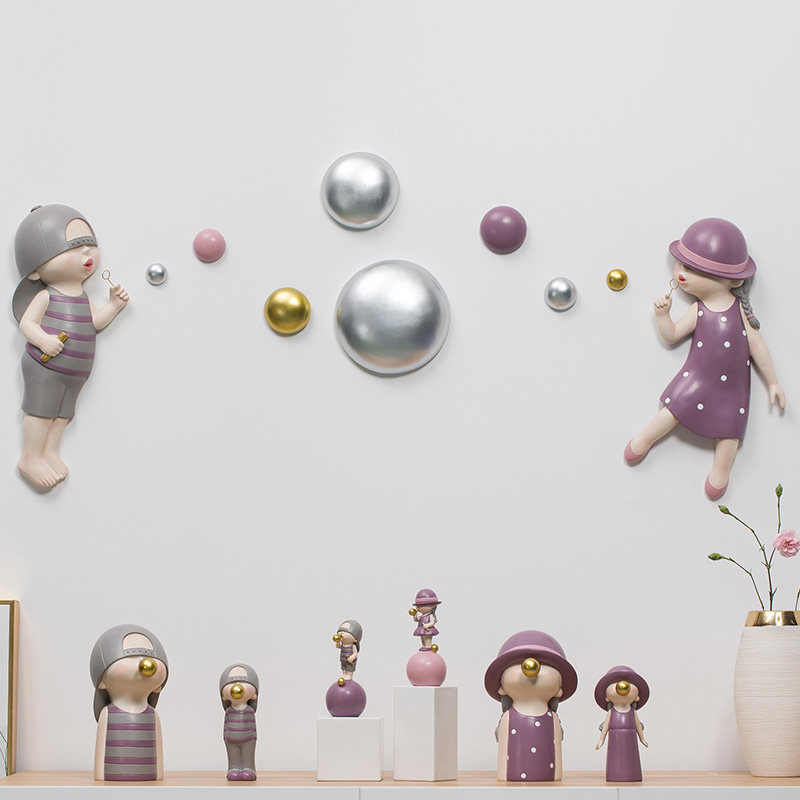 Children's Room Wall Decoration Girls Boys Room Bedroom Kindergarten Background Wall Pendant Bubble Girl Wall Decoration