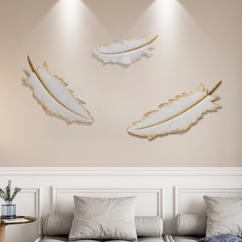 Nordic American Bedroom Living Room Sofa TV Background Wall Decoration Solid Feather Wall Pendant Wall Pendant