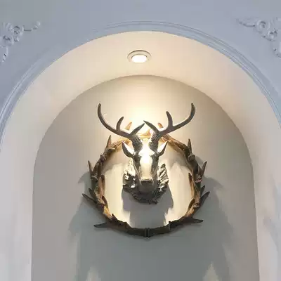 American Zucai deer head wall pendant living room entrance wall decoration creative antler wall decoration three-dimensional wall hanging decoration