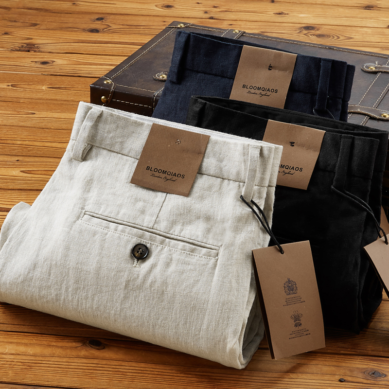 Linen Casual Pants for Men 2026 New Summer Thin High-End Casual Suit Pants Business Loose Straight Long Trousers Linen Casual Pants for Men 2026 New Summer Thin High-End Casual Suit Pants Business Loose Straight Long Trousers