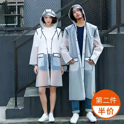 Non-disposable outdoor raincoat long version full body single male Lady thick transparent fashion protection riding poncho
