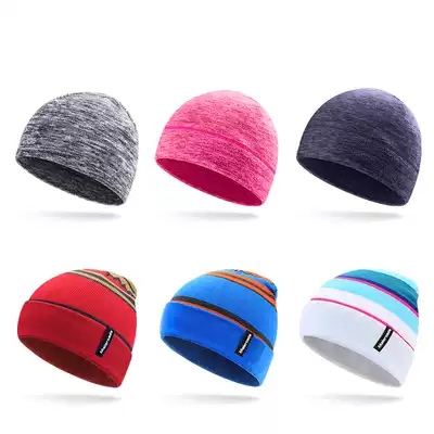Marathon autumn and winter fleece hat windproof warm outdoor sports cycling ski cap men and women quick-drying running hat