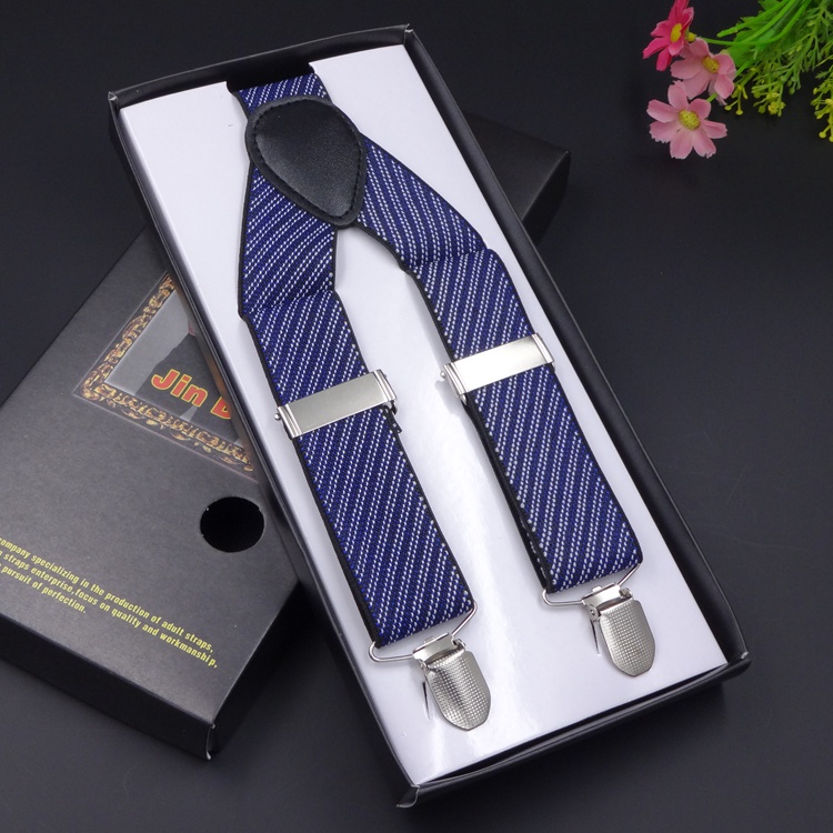 Elastic Harness Men Harness Harness Harness 3 clips Fat Man lengthened hanging pants with male wide harness Western pants clip clip-Taobao