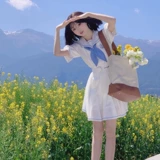 Оригинальная студенческая юбка в складку, японская школьная юбка, платье с коротким рукавом