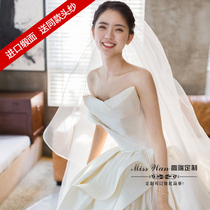 2021 new forest department super fairy dream shaking sound with the same net red satin long tail bandeau retro luxury Hepburn style