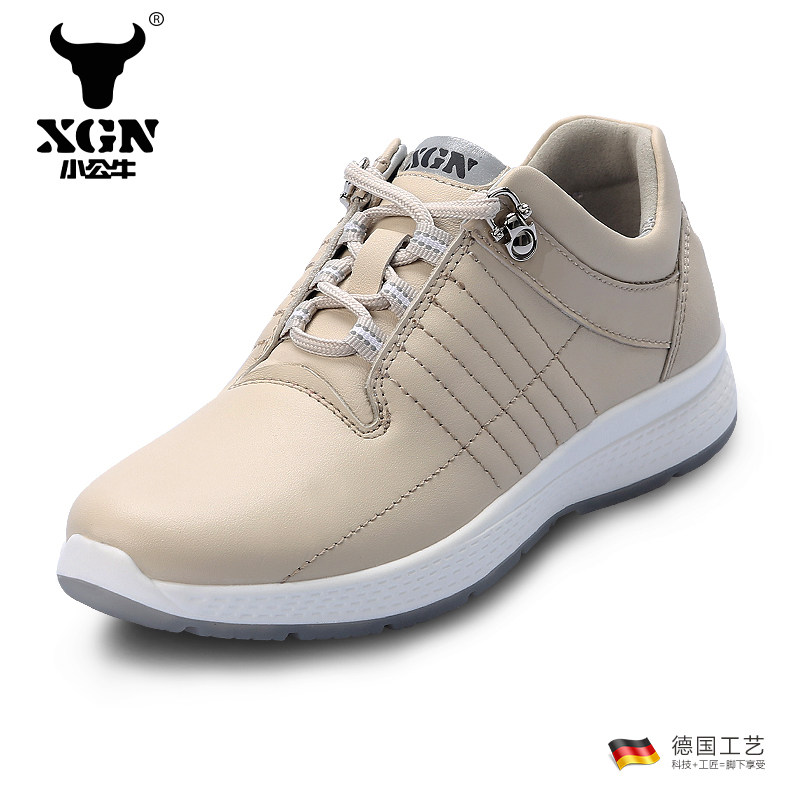 XGN Small Bull Bull Tourist Shoes Women Spring Autumn Moms Shoes Genuine Leather Casual Sneakers Breathable soft bottom Comfortable Flat Bottom Shoes