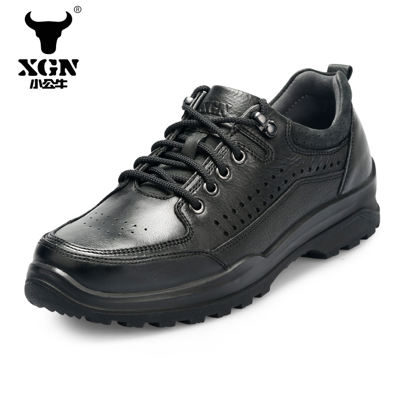 XGN Small Bull Bull Hiking Shoes Outdoor Tourist Climbing Shoes Breathable Non-slip Wear leather casual sports leather shoes Men