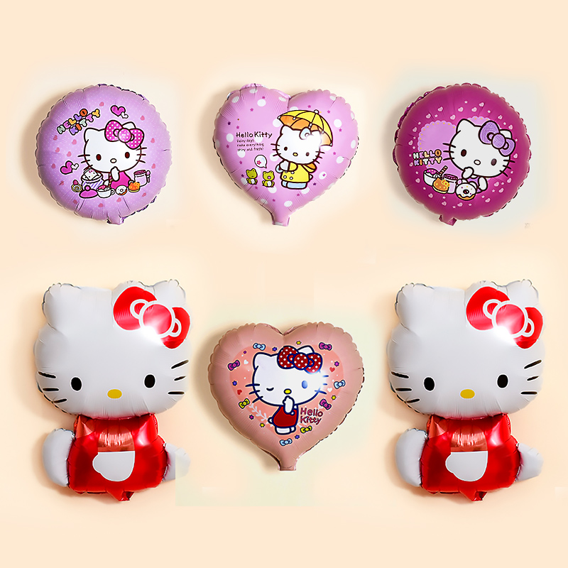 Cute cartoon aluminum foil balloon birthday party decoration KT cat balloon year-old baby room decoration supplies