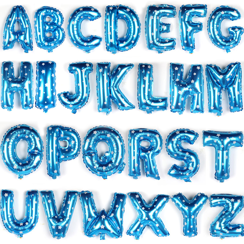 18 inch blue letter aluminum balloon English birthday party decoration dress up proposal wedding wedding room balloon supplies