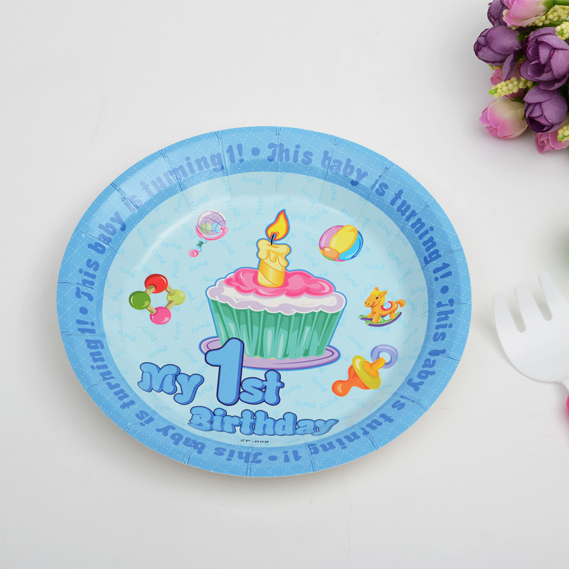 Children's birthday party supplies Cake plate Party decoration Snack tray Cartoon paper plate A variety of