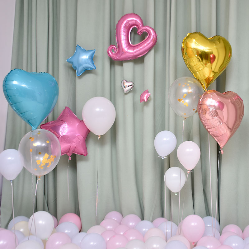 18 inch aluminum film five-pointed star children's birthday party wedding room decoration room wedding decoration aluminum foil balloon heart shape