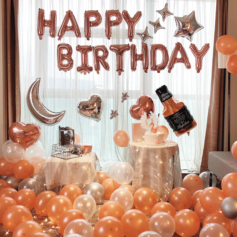 Baby First Birthday Decoration Scene Layout Party Decorations Happy Girl Child Theme Background Wall Balloon