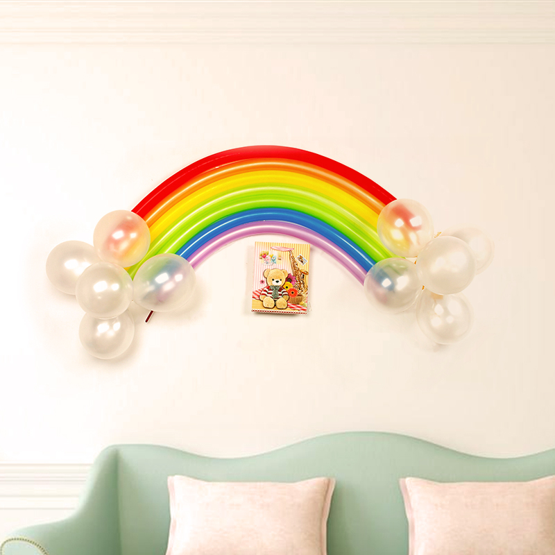 Rainbow Styling Balloon Package 100 Length Bar Magic Balloon Children Birthday Party Arrangement Background Wall Trim