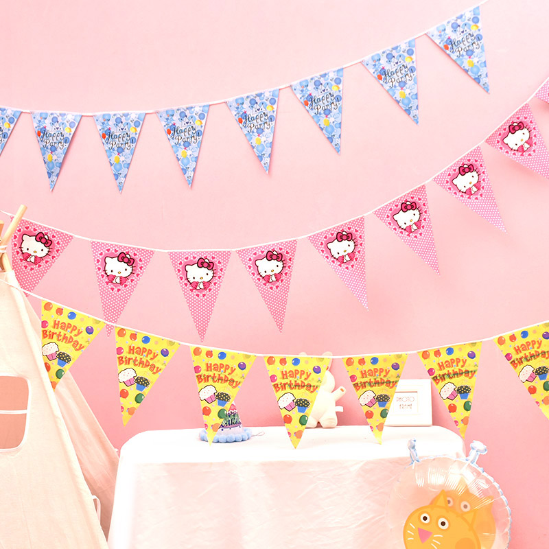 Birthday pennant spot decorate children party things wedding party field hang flag much money