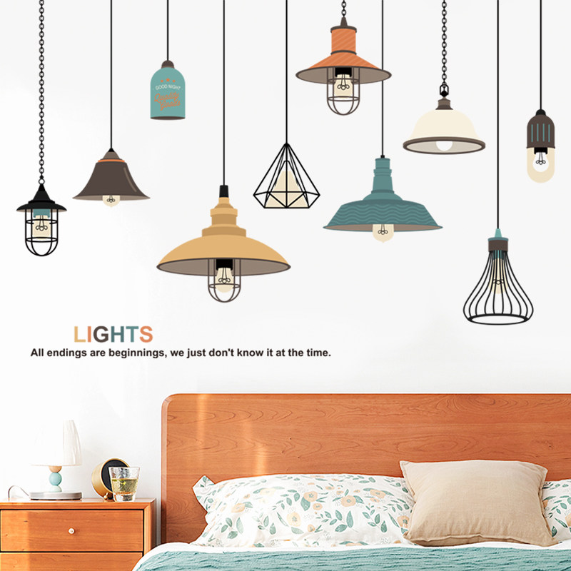 Wall stickers Self-adhesive decoration Creative personality Dormitory Bedroom Rental room to arrange wall Wall Sticker Nordic Wind