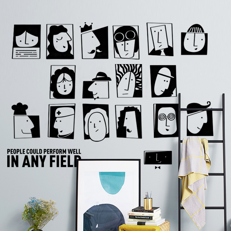 Wall Sticker Decoration Creative Personality Wallpaper Self-Glued Bedroom Background Wall Stickup Dorm Room Renovation Dorm Wall Stickers