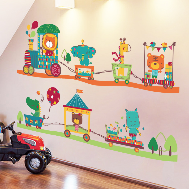 Children's room wall decoration cartoon stickers boy bedroom wallpaper self-adhesive anime poster wall stickers background wall stickers