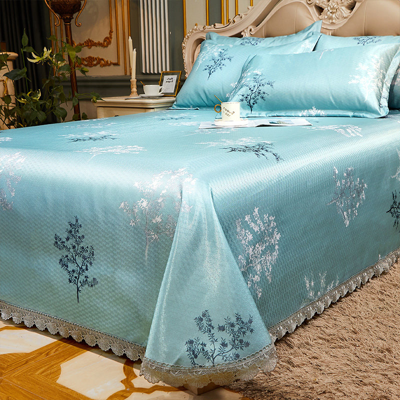 Cool seat ice silk seat three pieces of washing household sheets foldable air conditioning soft chamber summer single double sleeping naked