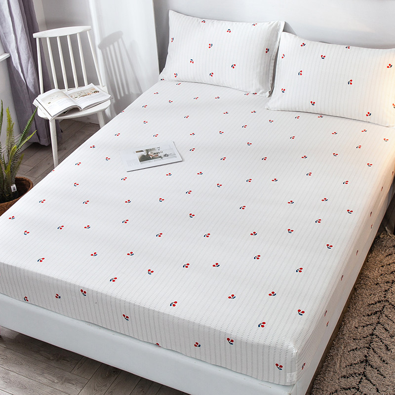 Pure cotton bed bag single piece cotton children's non-slip fixed bed cover 1 8m sheet bed cover Simmons mattress bed bag