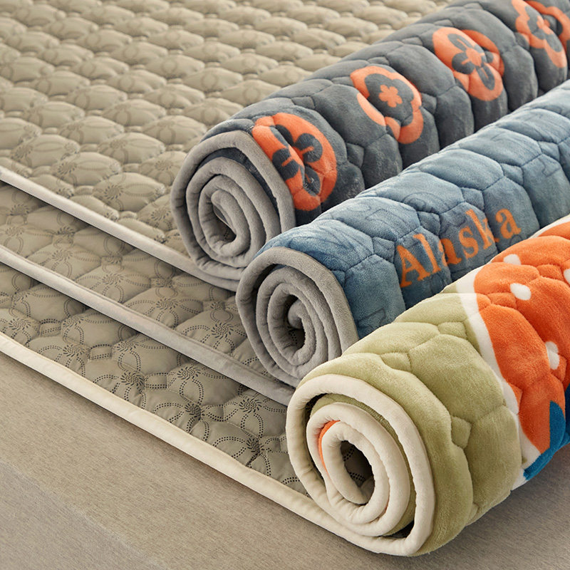 Thickened Winter Coral Suede Mattress Upholstered Student Dormitory Flannel Velvet Passable Tatami Bed Protection Mat