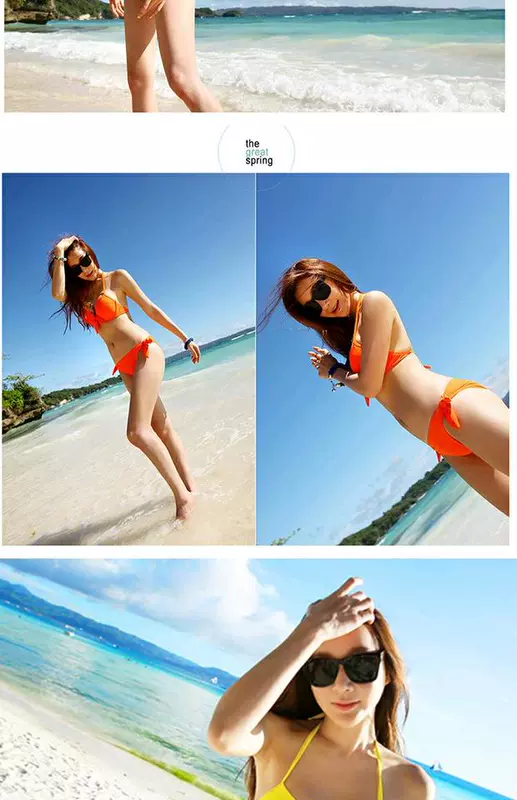 Sexy bikini rực rỡ rắn màu huỳnh quang thép tấm nhỏ ngực tập hợp áo tắm bikini bikini ngực lớn áo tắm - Bikinis