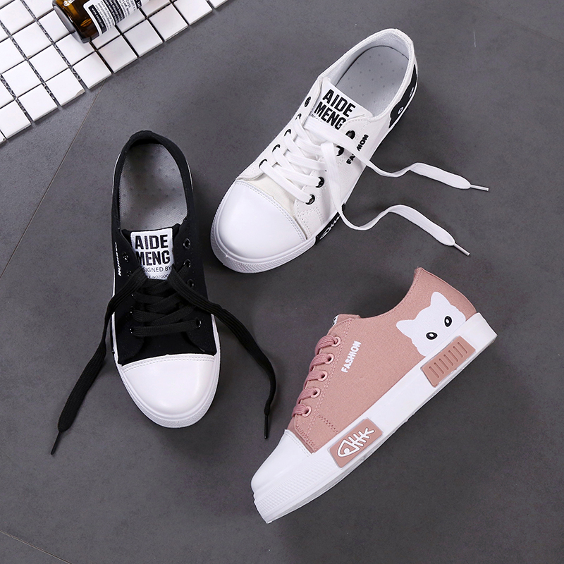 Korean Style Canvas Shoes women Spring And Autumn New Style Students White Shoes Versatile Cute Sneakers Breathable Sports Footwear