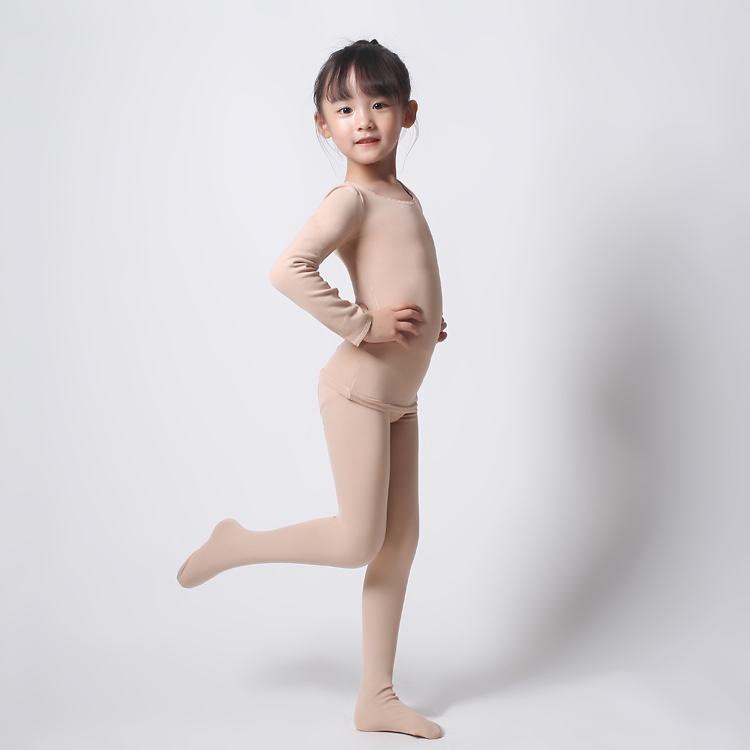 Quần áo bé gái cộng với áo nhung dày, quần áo tập thể dục cho trẻ em Quần áo bó sát màu sắc bó sát hiệu suất biểu diễn quần áo múa mùa thu đông quần áo cho trẻ 14 tuổi nam