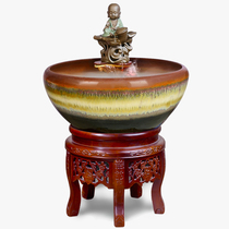 Jingdezhen ceramic goldfish bowl Balcony Office Living room Floor-to-ceiling household circulating water ornaments Courtyard large fish tank