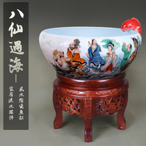 Eight immortals over the sea water curtain wall water ornaments Living room entrance Floor-to-ceiling screen decoration Humidification opening landscape gift Fish pond