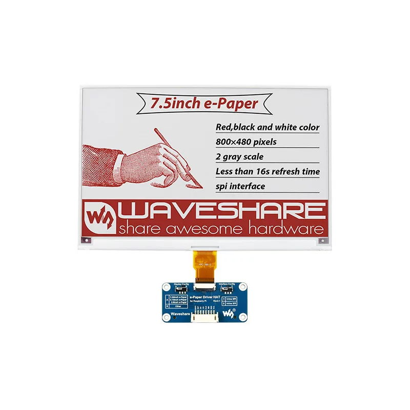 [Экранированная 7.5触 ⅷ переплетение e-paper 显示 800x480 экран /3B+]