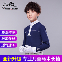 Childrens equestrian T-shirt long sleeve equestrian clothing equestrian equipment horse horse racing Knight clothing men polo