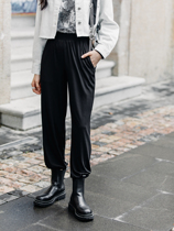 Seven volume a cut small man pants women autumn 2021 new black ice loose casual tie pants women 0445