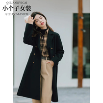 Lacquer quantity One cut coat woman winter small sub Classic black long style Overturning Collar Double Face Cashmere Jacket Girl 1644